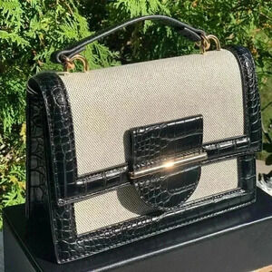 Primark Black & White Square Bag w/ Faux Leather